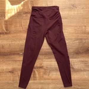 Marked Burgundy Crossover Leggings